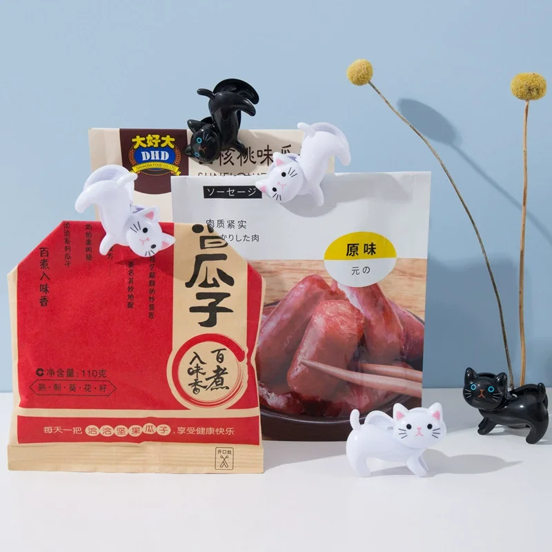 Clips de scellage des aliments en forme de chat mignon, 6 pièces, pour suspendre du linge de maison, des vêtements, des chaussettes, des messages de bureau, des pinces Photo, outils de stockage à