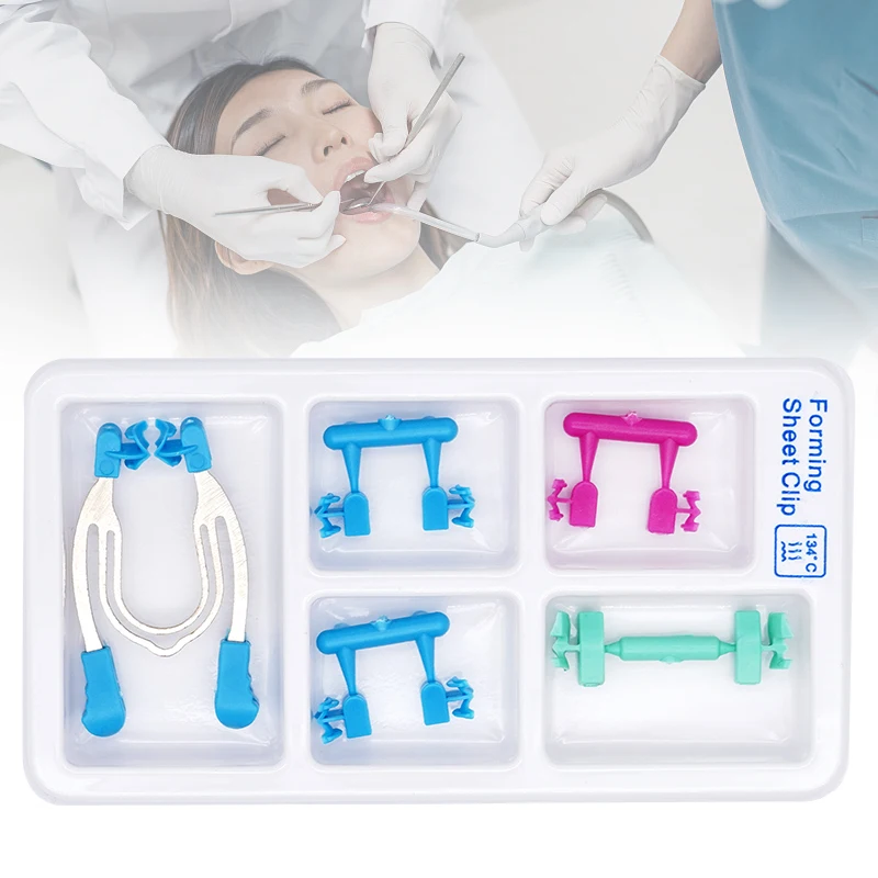 Dental Matrix Schnittkonturierte Zange Kit Metall Feder Clip Matrizen Klemmen Keile Ringe Austauschbare Zahnmedizin Werkzeuge Image