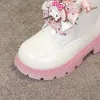 Freizeitstiefel für Kinder, Stiefeletten, PU-Leder, Cartoon My Melody ​ Winterschuhe für Mädchen, rutschfest, warm, rosa, schwarz, Größe 26–36