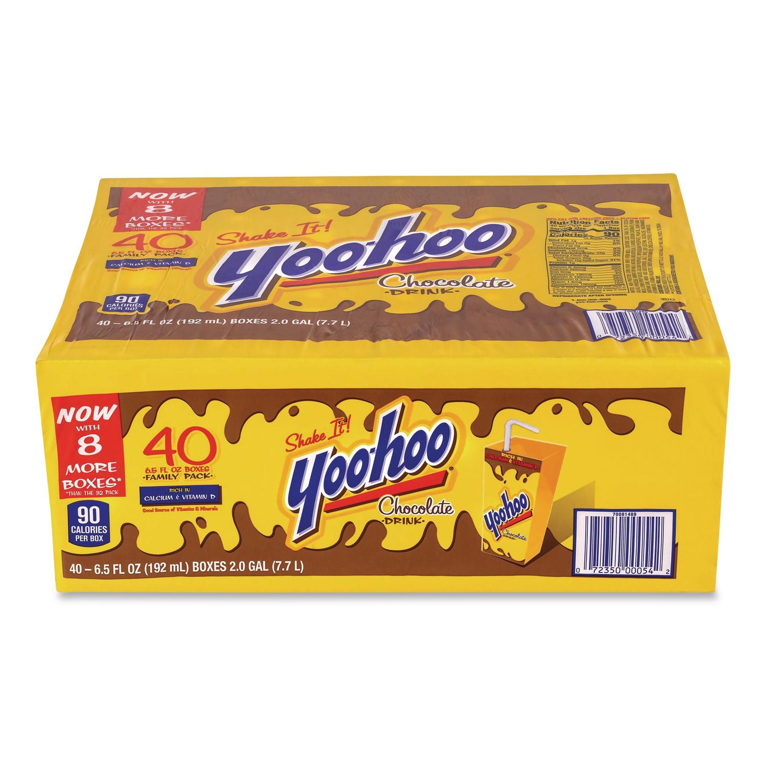 Yoo-hoo Chocolate Drink Boxes, Chocolate, 6.5 oz Box, 40/Carton (GRR22002682) Case of 40 Yoo-hoo® Hot Chocolate and Cocoa