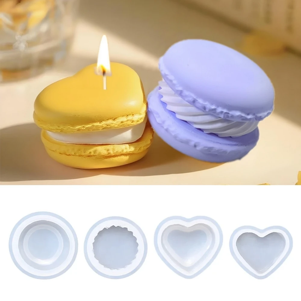 3D-Macaron-Form für die Herstellung von Kerzenseifen, Silikon-Fondant-Kuchenformen, Schokolade, Süßigkeiten, Dessert, Dekor, DIY, Kunsthandwerk, Backform-Werkzeug Image