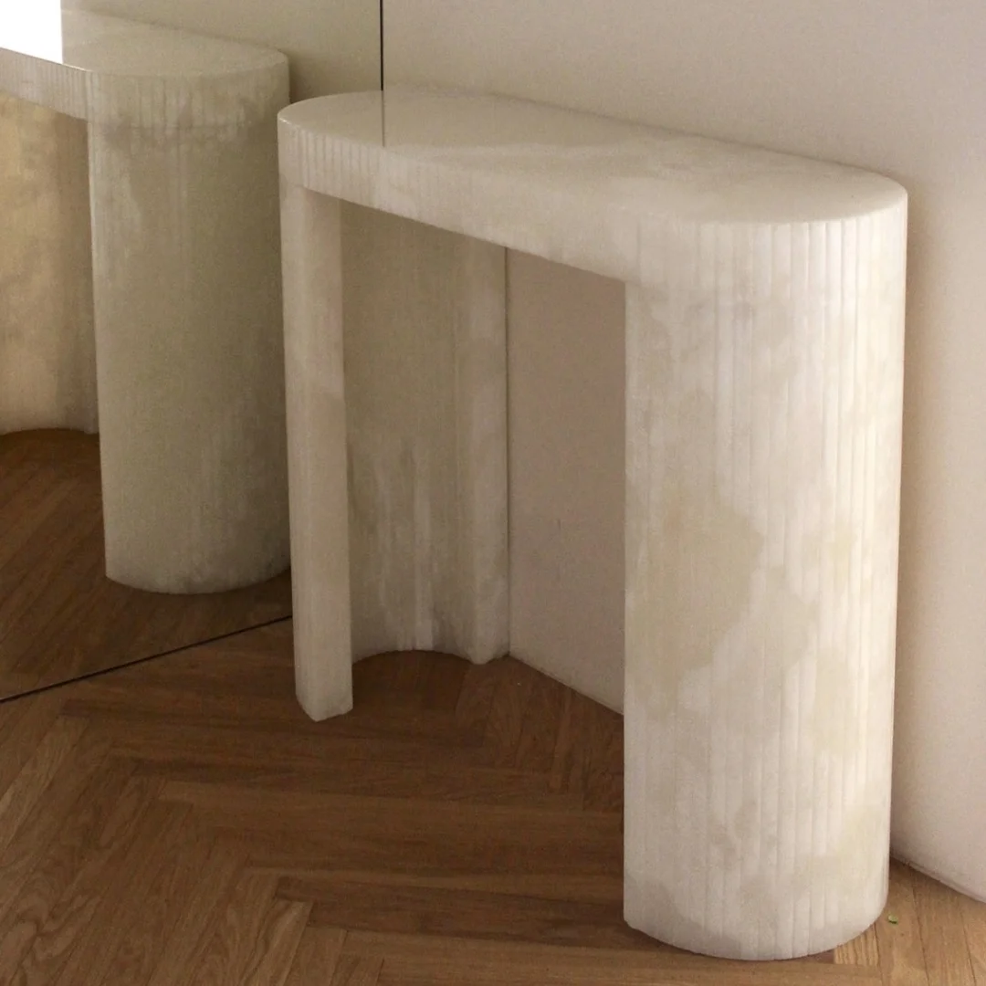 Nordic Home Decor Moderner Konsolentisch aus weißem Achat und Marmor