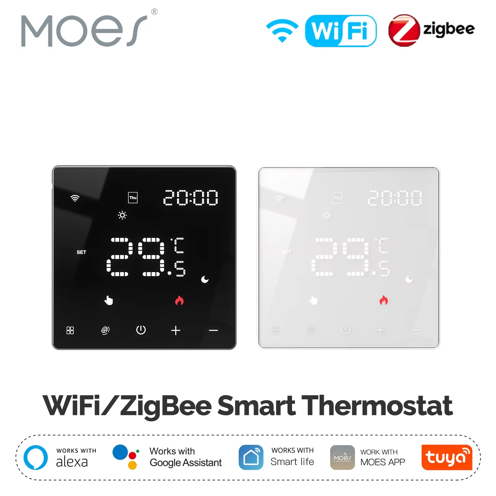 MOES Tuya ZigBee WiFi Smart Thermostat Programmierbarer Temperaturregler für Wasserkocher Elektrische Heizung Alexa Google Home Image