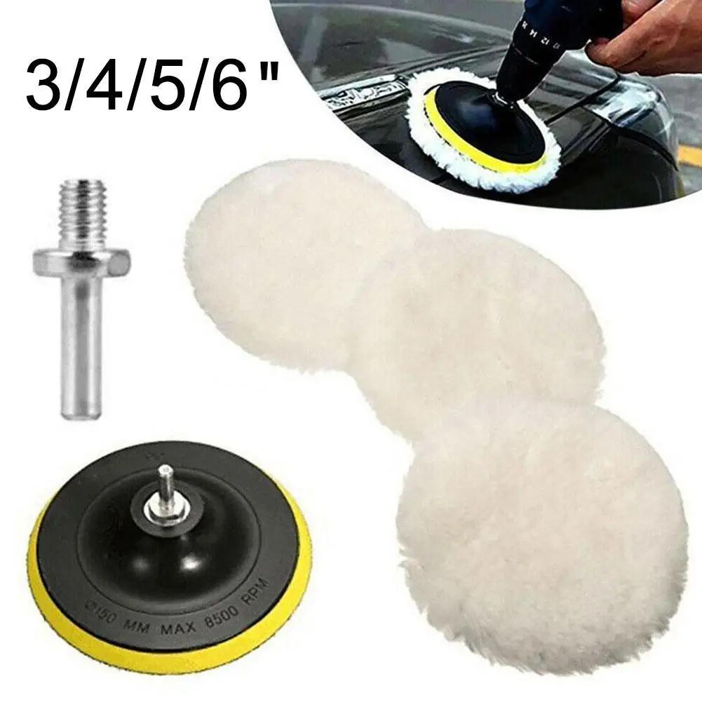 3 "/4"/5''/6'' Schwamm Wolle Polieren Disc Auto Wachsen Polieren Pad Scheinwerfer Reparatur Autolack Pflege polnischen Auto Waschen Zubehör Image