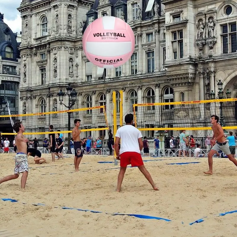 1 Stück Größe 5, Volleyball, weich, für drinnen und draußen, für Spiel, Fitnessstudio, Training, Strandspiel, Volleyball für Anfänger und Teenager Image