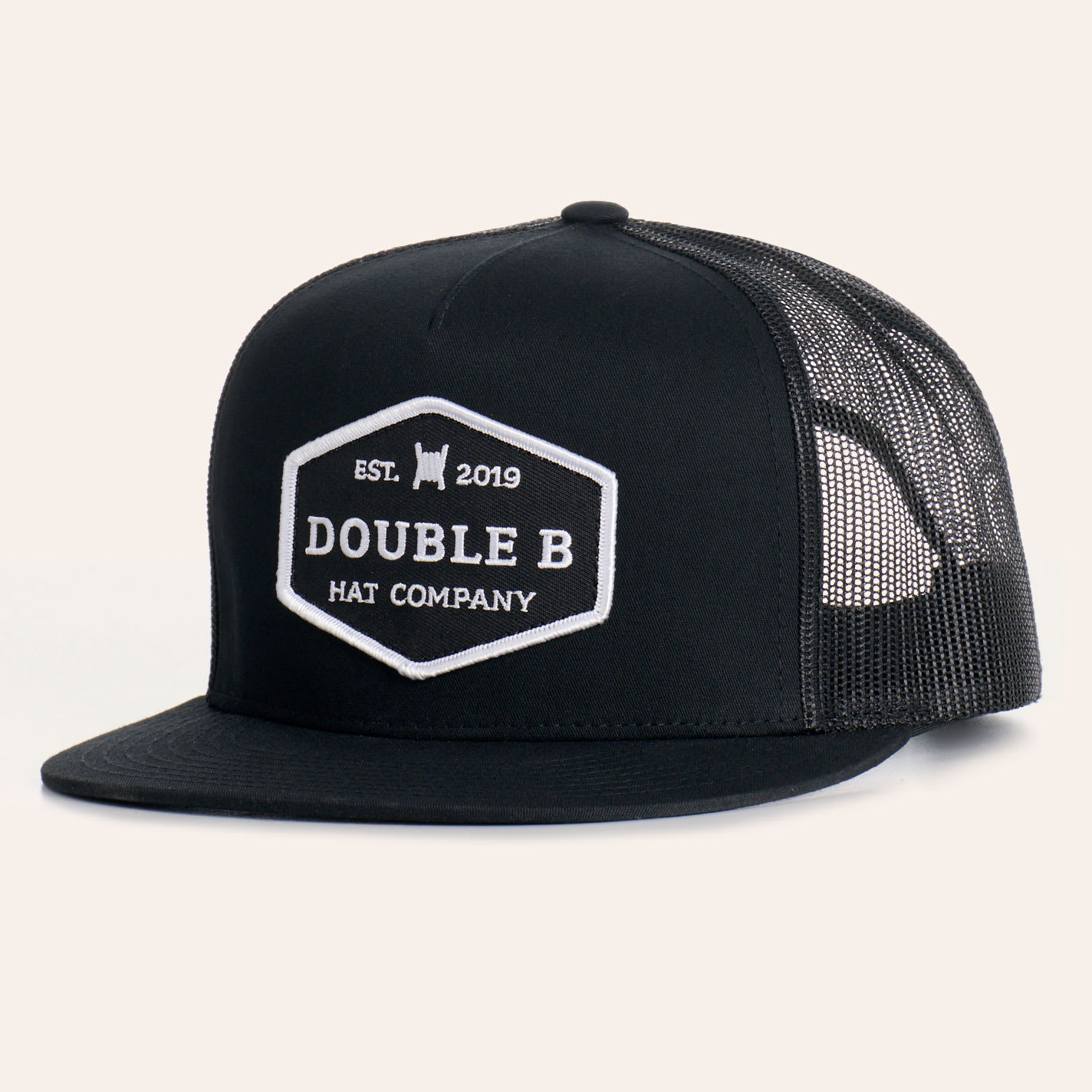 Double B Hat Co. Boomtown Black Logo Patch Cap - NOSZ - From Cavender's