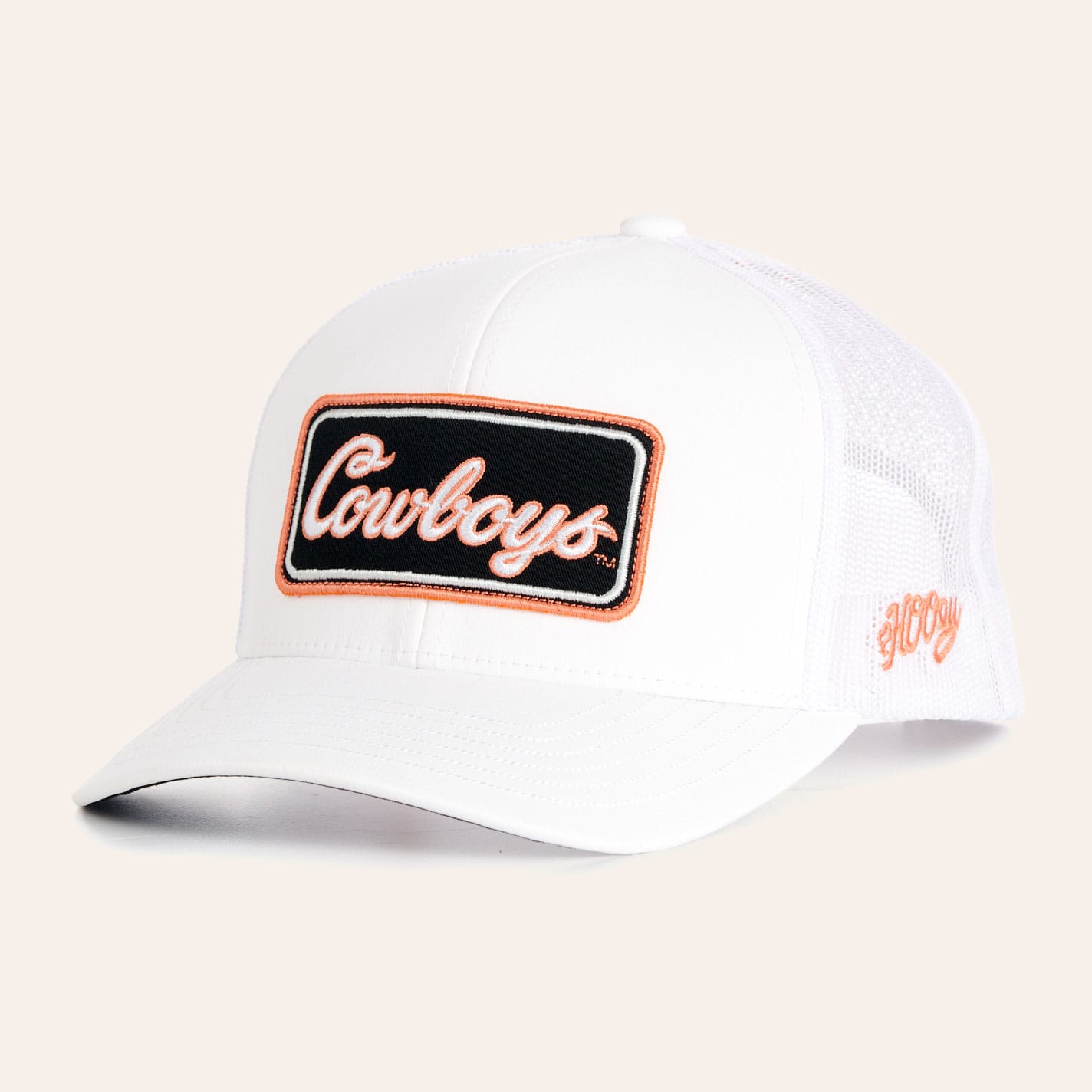 Hooey Collegiate Collection White OSU Cowboys Curved Bill Patch Cap - NOSZ - From Cavender's