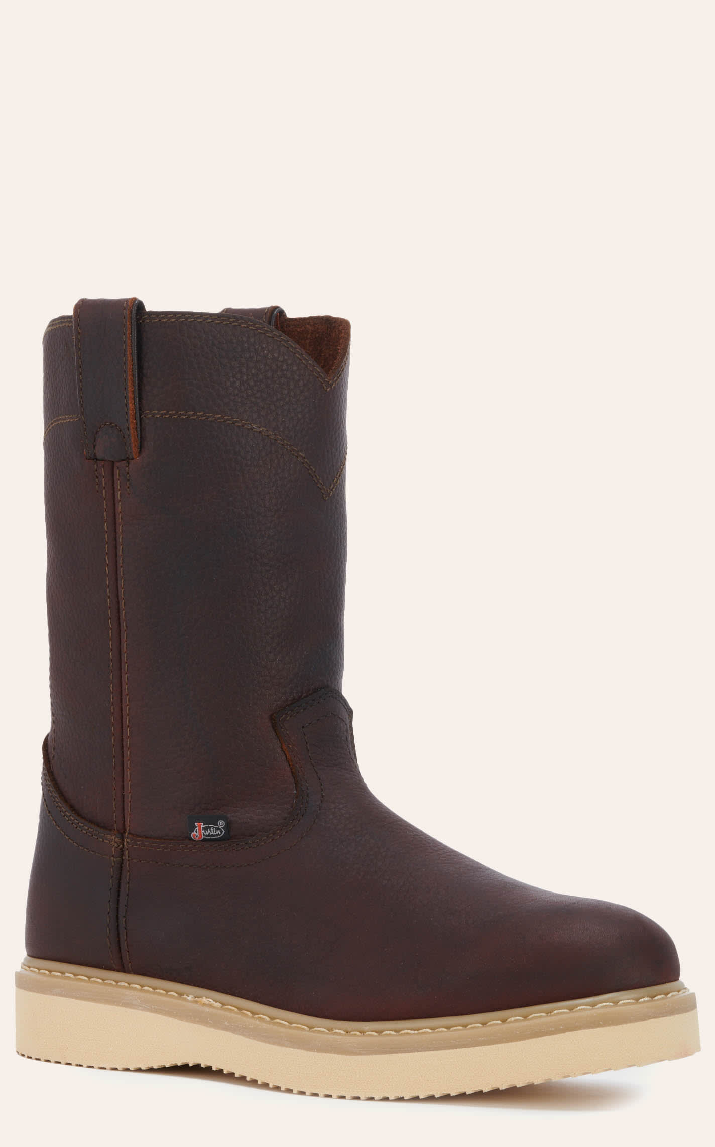 Justin Men's Axe Tan Mahogany Round Toe Work Boot - 10xD - From Cavender's