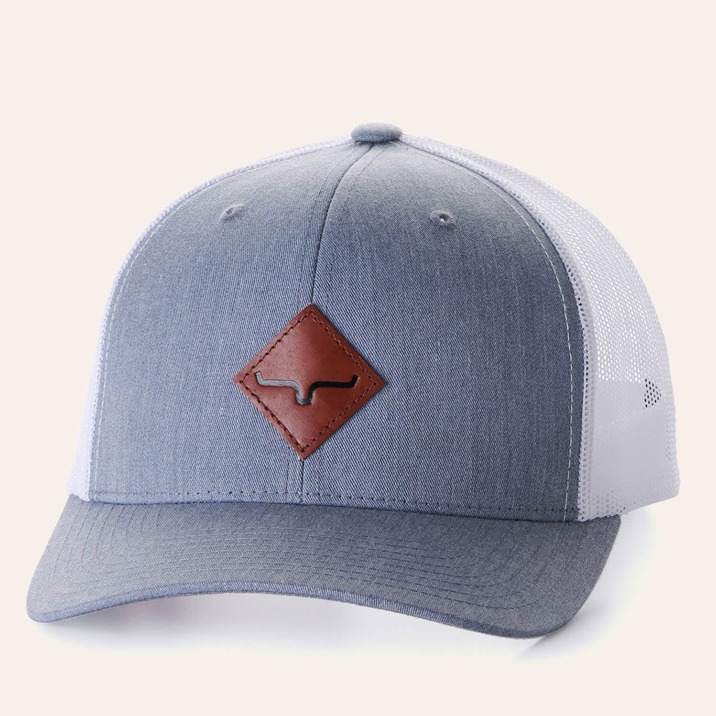 Kimes Ranch Diamond Gray and White Logo Patch Cap - NOSZ - From Cavender's