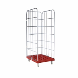Oswald Transportgeräte Rollbehälter Euronormkisten, 3-seitig, Rollplatte aus Kunststoff, 682 x 825 x 1.830 mm, 500 kg, Nutzhöhe 1.640 mm, Feuerrot Image