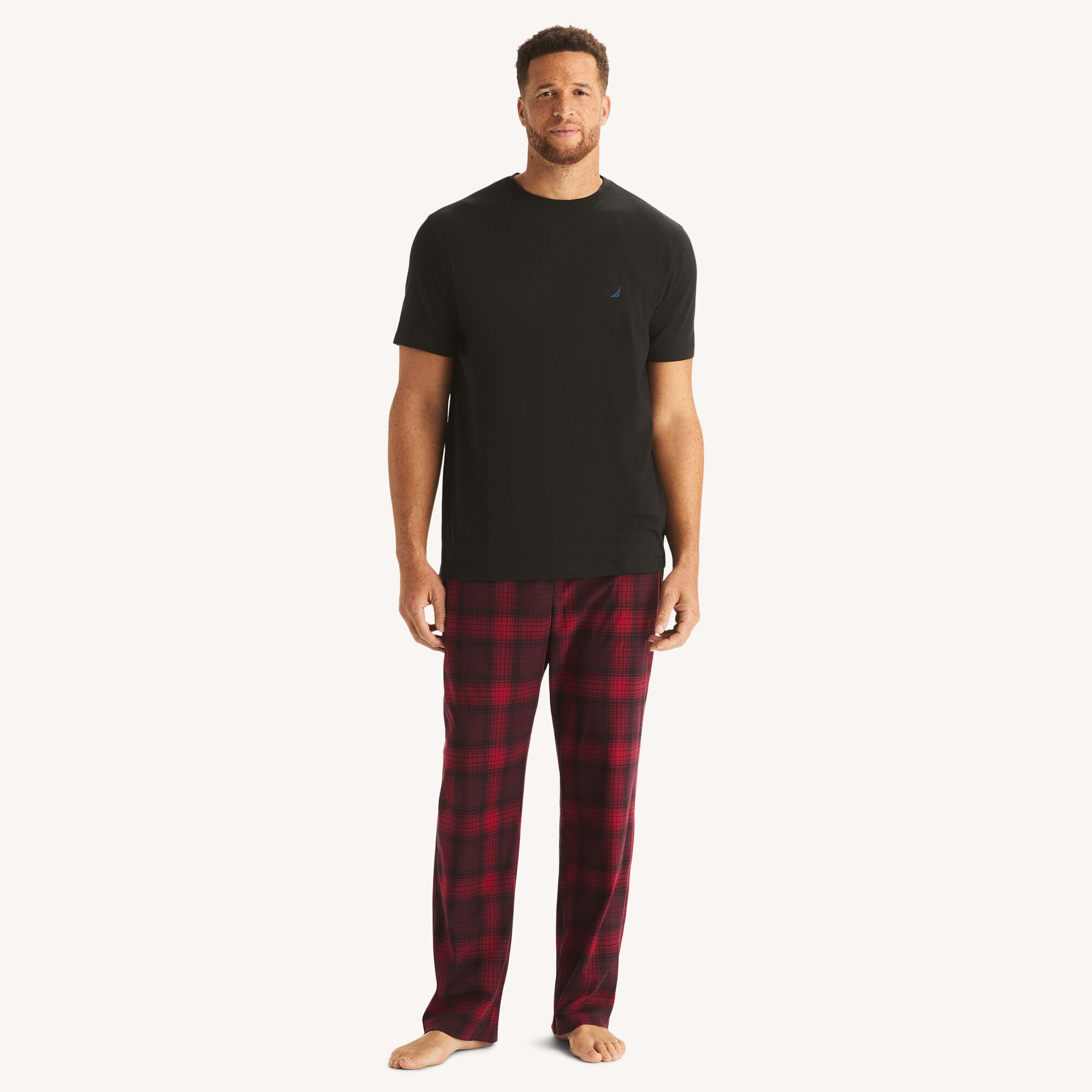 Nautica Men's Big & Tall Fleece Plaid Pajama Pant 690 (Rio Red), 2XL