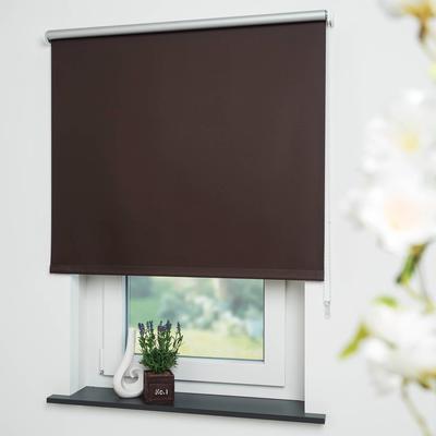 Seitenzugrollo LIEDECO "Thermo" Gr. 2, braun (braun, bitte auswählen), B:222cm H:180cm, Kunststoff, Metall, Polyester, Rollos, Welle 36 mm stabiler Kettenzug Image