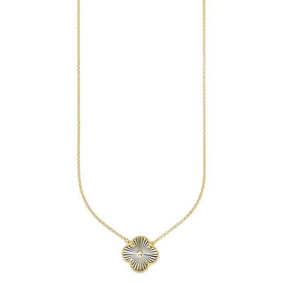 Kette mit Anhänger "Schmuck, Geschenk, Kette mit Anhänger Blüte", gold (gelbgoldfarben), ANISTON JEWELRY & WATCHES, Halsketten, Damen, Silber 925 (Sterlingsilber), L: 50cm B: 0,6mm, B:0,6mm Image