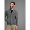 Strickjacke MAN'S WORLD "Neue Kollektion", Herren, Gr. L (52/54), schwarz (schwarz melange), Strick, Obermaterial: 50% Baumwolle, 50% Polyacryl, meliert, casual, regular fit, V-Ausschnitt, Langarm Rippbündchen, Strickjacken, mit Taschen