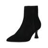 Stiefelette HÖGL "Högl Stiefelette Veloursleder", Damen, Gr. 38,5, schwarz, Veloursleder, elegant, Schuhe