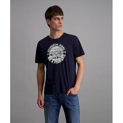 T-Shirt, Herren, Gr. L, blau (night sky), Jersey, Obermaterial: 100% Baumwolle, PIONEER AUTHENTIC JEANS, casual, normal normal, Rundhals, Kurzarm, Shirts, in normaler Passform Image