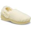 Clog CROCS "Classic Unfurgettable Clog", Damen, Gr. 42, gelb (vanille), Croslite, Textil, Fellimitat, casual, Schuhe, Hausschuh, Freizeitschuh mit schwenkbarem Fersenriemen