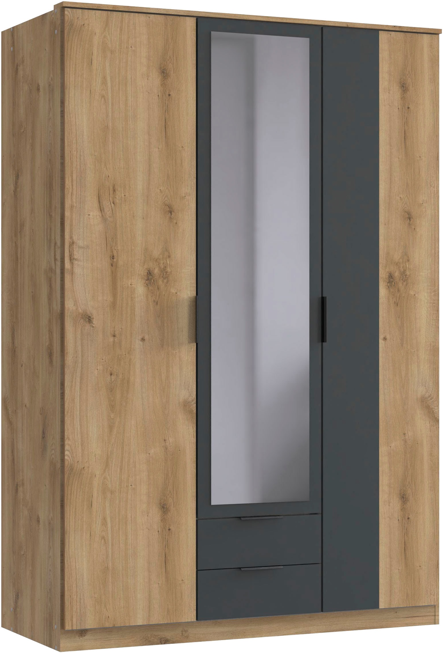 Drehtürenschrank WIMEX "Texel in der Breite 135cm", plankeneiche nachbildung, grafit, B:135cm H:198cm T:58cm, Spanplatte, Schränke, mit Metallgriffen Image