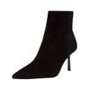 High-Heel-Stiefelette STEVE MADDEN "STEVE MADDEN Stiefelette Veloursleder", Damen, Gr. 37, schwarz (schwarz, schwarz), Veloursleder, elegant, Schuhe