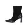 Schlupfboots HENRY STEVENS "Madison ZB70", Damen, Gr. 39, schwarz, Leder, klassisch, Schuhe, Damen Stiefelette mit Absatz handgefertigt, Lederschuh