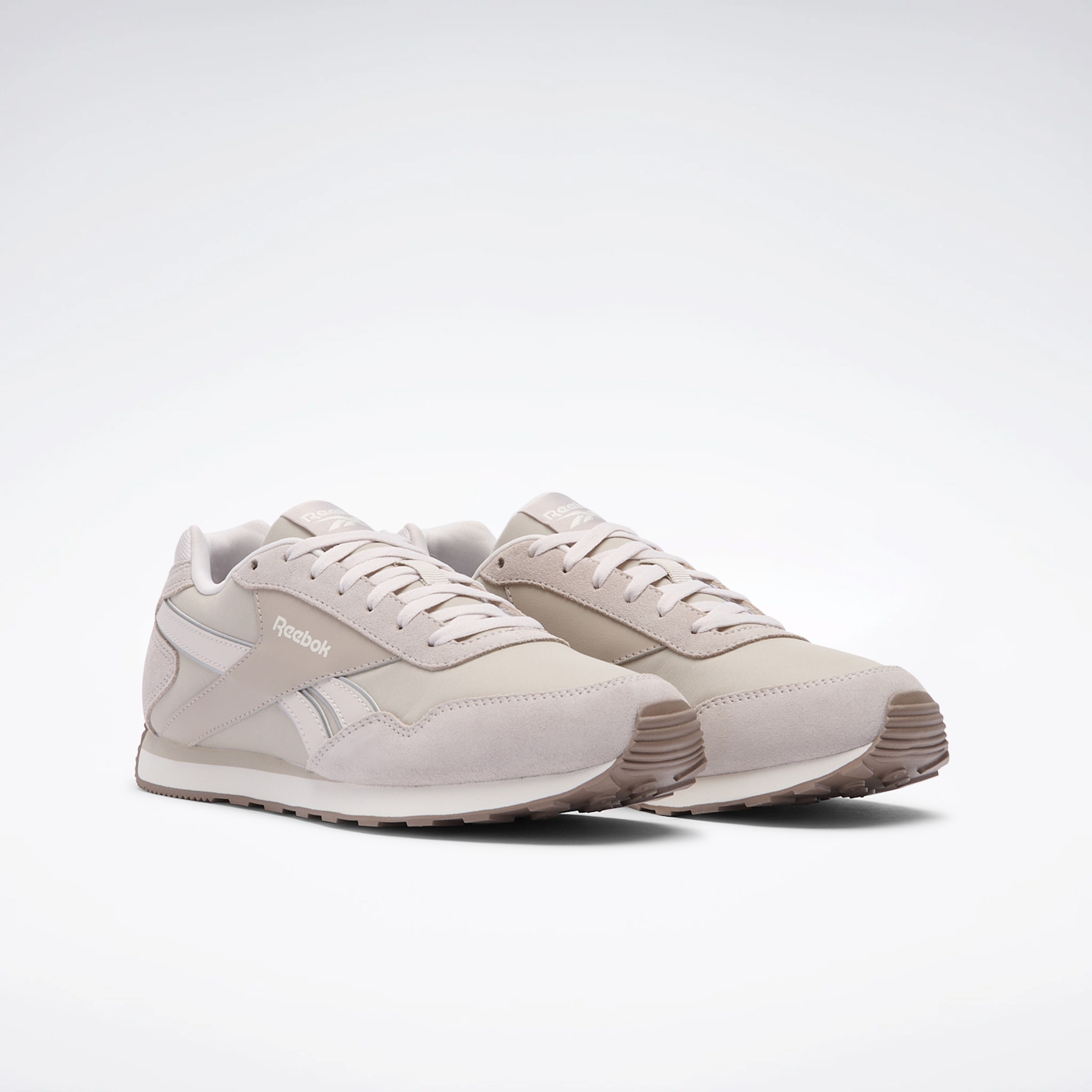 Sneaker REEBOK CLASSIC "REEBOK GLIDE LOW", Gr. 41, moonstone, luxe grau, chalk, Leder, Synthetik, Textil, Schuhe