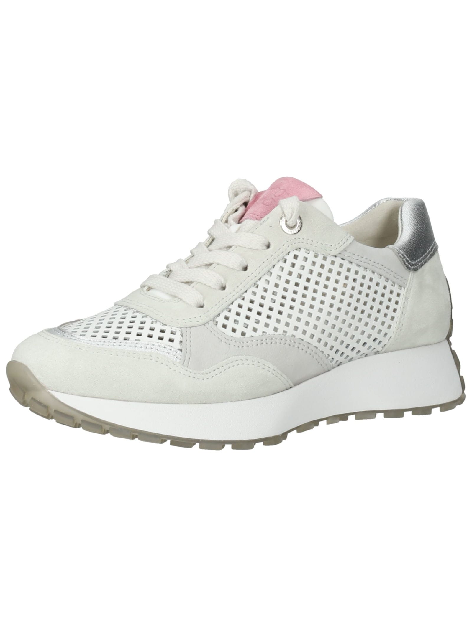 Sneaker PAUL GREEN "Paul Green Sneaker Leder", Damen, Gr. 38,5, silber (weiß, silber), Leder, Schuhe