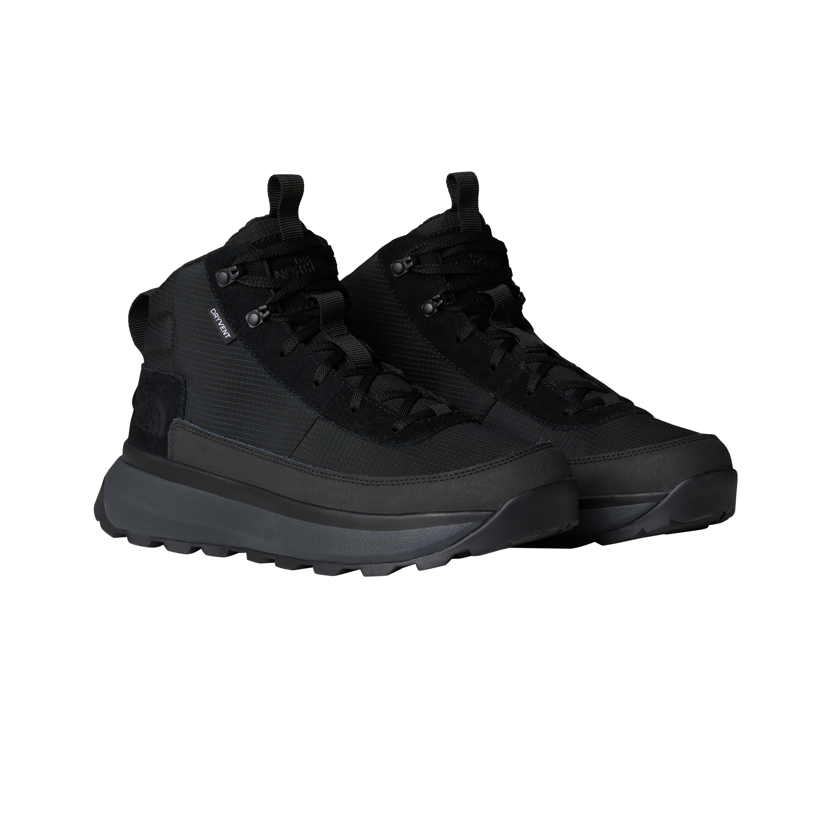 Winterstiefel THE NORTH FACE "M BERGEN MID WP", Damen, Gr. 47, tnf schwarz, anthrazit grau, Leder, Schuhe, Winterschuhe, Winterboots, Snowboots, wasserdicht
