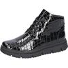 Schnürstiefelette WALDLÄUFER "H-PINA", Damen, Gr. 8 (42), schwarz, Lackleder, glänzend, Reptilienprägung, modisch, Schuhe, Schnürboots, High Top Sneaker, in Lack-Kroko-Optik, Komfortweite H