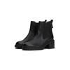 Chelseaboots TOMMY HILFIGER "TH LEATHER CHELSEA CLEATED HEEL", Damen, Gr. 42, schwarz, Leder, Elastischer Einsatz, unifarben, klassisch, Schuhe, Blockabsatz, Stiefelette mit kleinem Logo-Emblem