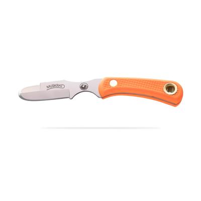 Knives of Alaska Muskrat Fixed Blade Knife 2.25in Magnacut Stainless Steel Round Tip Blade Suregrip Orange 00055FG