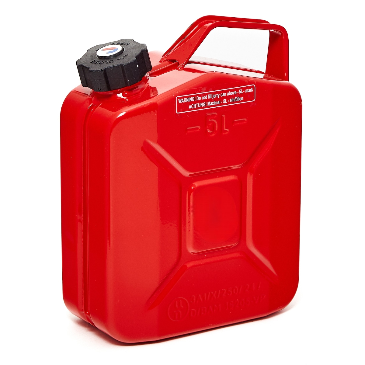 BW® Kraftstoffkanister Metall Benzinkanister 5 Liter mit Schraubverschluss - Rot - RAL 3000 - TÜV-geprüft und UN-Zulassung - Made in Europe Image