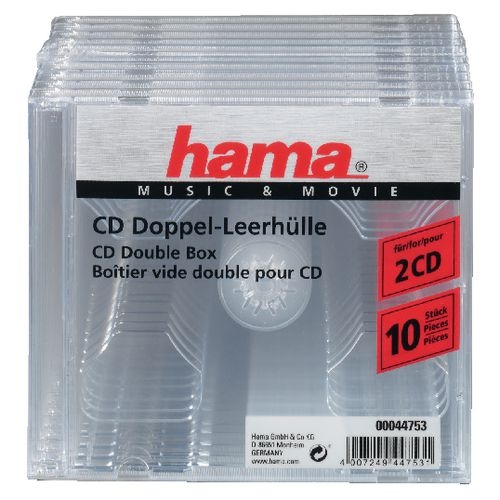 Hama CD-/DVD Leer-Hüllen Transparent 10 Stück Image