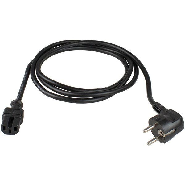 as-Schwabe Netzkabel Schutzkontakt/Geräte C13 schwarz 2,0 m schwarz Image