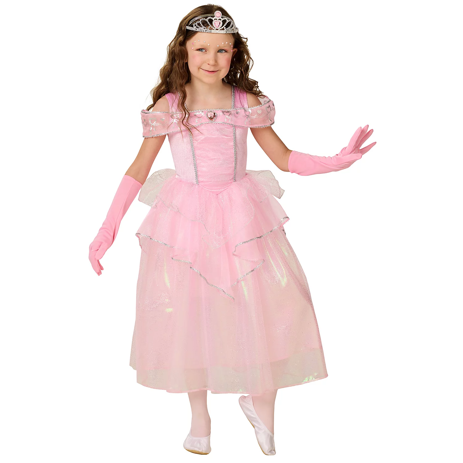 Déguisement de princesse "Rosalie" pour enfants, rose/argenté
