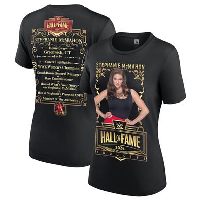 Schwarzes Stephanie McMahon WWE Hall of Fame 2026 T-Shirt für Damen Image