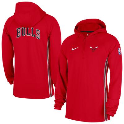 Chicago Bulls Nike Kapuzenpullover mit Viertelreißverschluss – Herren Image