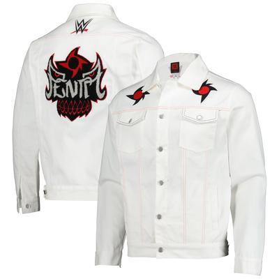 Weiße Penta-Jeansjacke mit durchgehender Knopfleiste für Herren Image