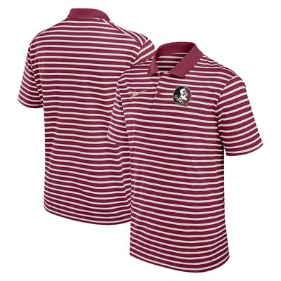 Herren Nike Granat/Weiß Florida State Seminoles Primetime Victory Striped Dri-FIT Polo Image