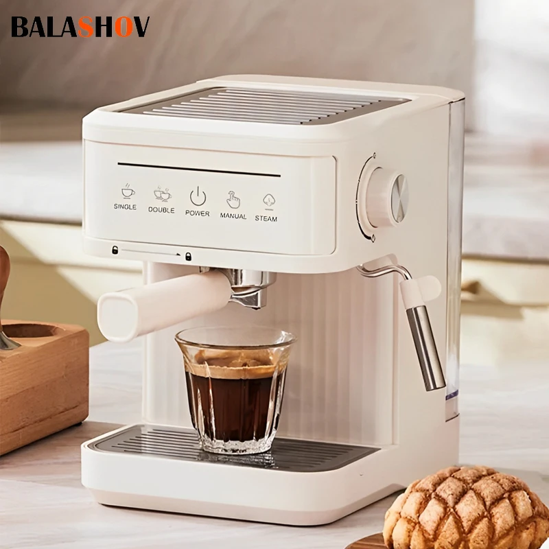 Machine à café expresso italienne électrique 20 bars semi-automatique professionnelle machine à expresso Cappuccino cafetière mousseur de lait