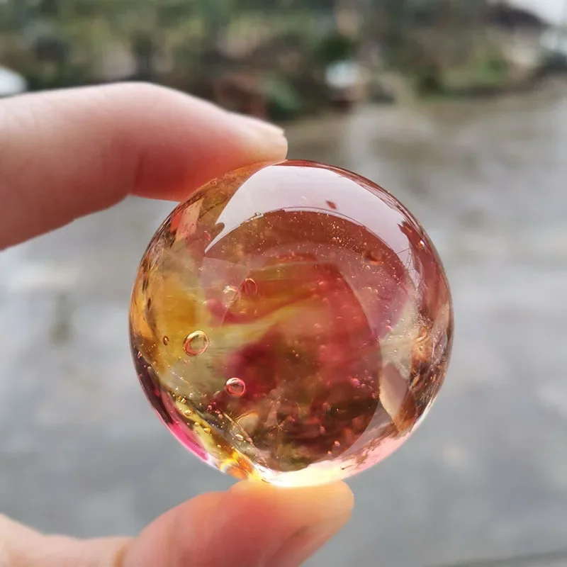 40mm Glazed Beads Ball Crystal Dragon Sphere Glass Figurine Paperweight Home Decor Birthday Gift Light Luxury Astronomy Ornament