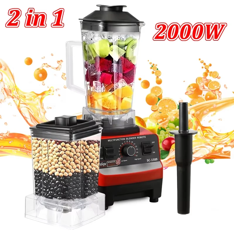 Frullatore elettrico 2 IN 1 2000W Frullatore professionale Spremiagrumi Frullatore Frutta Vegtable Frullatori da tavolo Robot da cucina per bambini