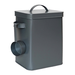 Relaxdays Metallbox, 6,5 L Aufbewahrungsbox mit Dosierhilfe, Tierfutter & Kaffee, luftdicht, Waschpulverdose, anthrazit Image