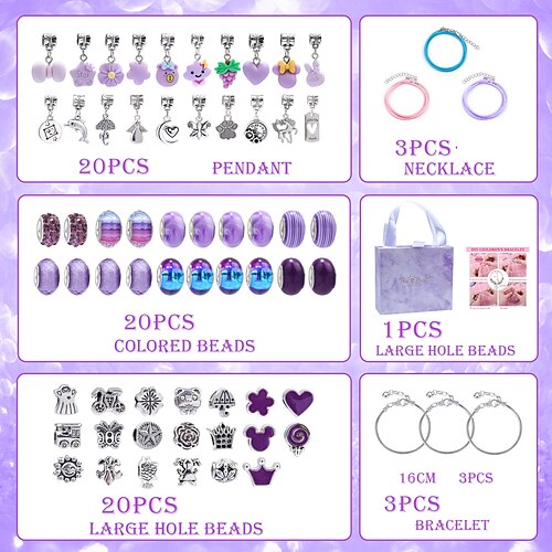 Charm-Armband-Bastelset Spielzeug für Mädchen das Kreativität und Vorstellungskraft inspiriert Basteln für Mädchen im Alter von 8-12 mit Schmuckherstellungsset zur Selbstentfaltung für Mädchen Image