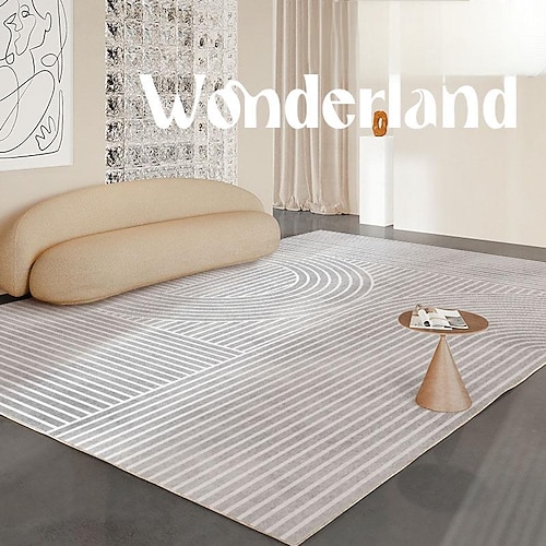 Teppich im nordischen Stil, großer Teppich in warmen Tönen für das Wohnzimmer, weiche Bodenmatte für das Schlafzimmer, modernes Luxussofa Couchtischteppich, vollflächige Wohndekoration Image