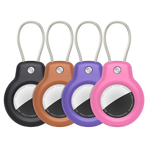 4 Packungen für Apple Airtag Sicherheitsschloss-Schutzhülle, sicherer Halter mit Schlüsselband, Anti-Verlust-Schutzhülle für Apple Airtag Image