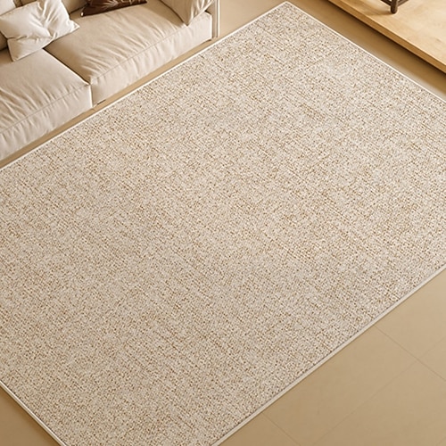 Einfarbiger Teppich, luxuriöser minimalistischer Teppich für Wohnzimmer oder Sofa, wasserdichte, leicht zu reinigende, schmutzabweisende Bodenmatte Image
