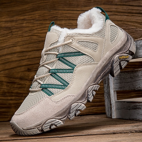 Wasserdichte, warme Outdoor-Wanderschuhe für Herren mit Fellfutter, rutschfeste, leichte Trailschuhe für Wintertrekking, Camping und den Alltag Image