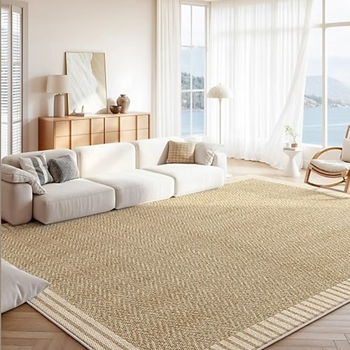 französischer Vintage-Teppich aus Eisseide, kühlender Bodenteppich für Wohnzimmer, Sofa oder Schlafzimmer, eleganter Luxus-Nachtvorleger mit Retro-Design Image