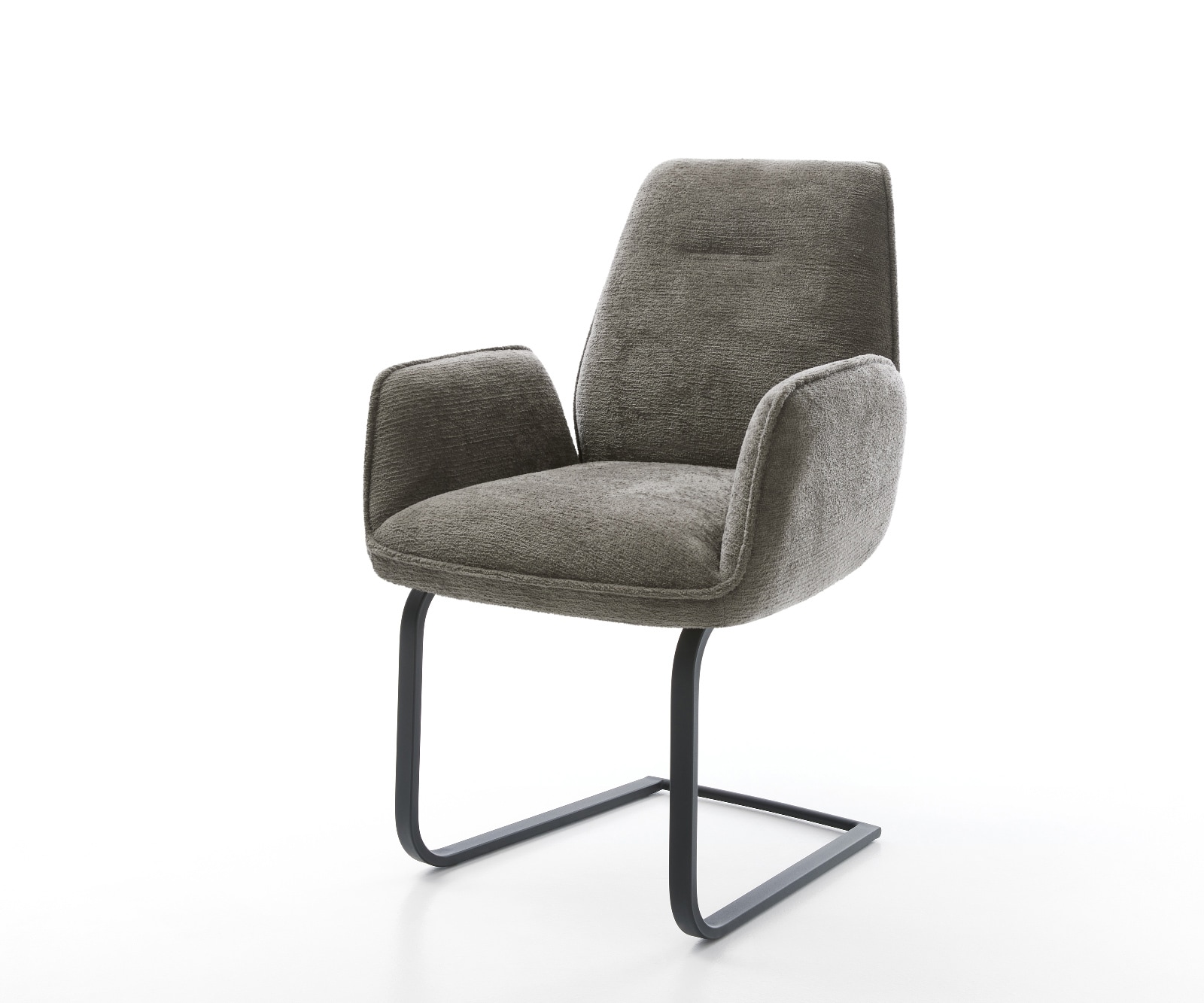 DELIFE Freischwinger Zoa-Flex Bouclé Soft Schlamm Freischwinger flach Schwarz Taschenfederkern, Esszimmerstühle Image