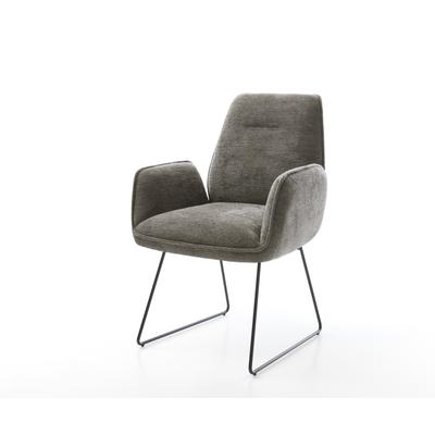 DELIFE Esszimmerstuhl Zoa-Flex Bouclé Soft Schlamm Kufengestell Schwarz Taschenfederkern, Esszimmerstühle Image